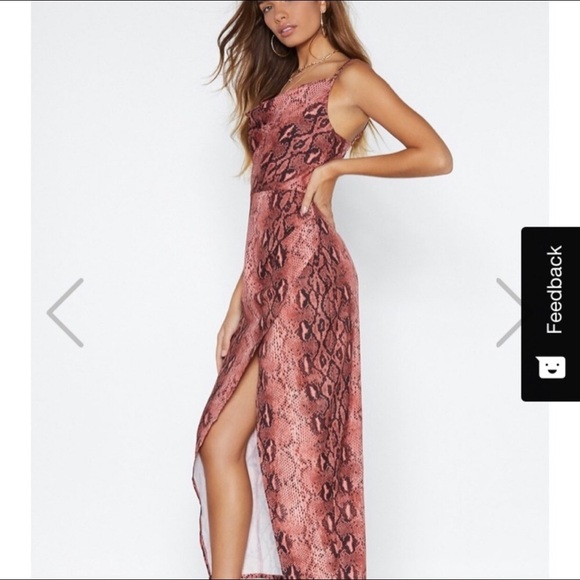 NASTY GAL snake print midi dress - Picture 2 of 8